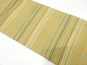 手織り紬 横段模様織り出し 名古屋帯